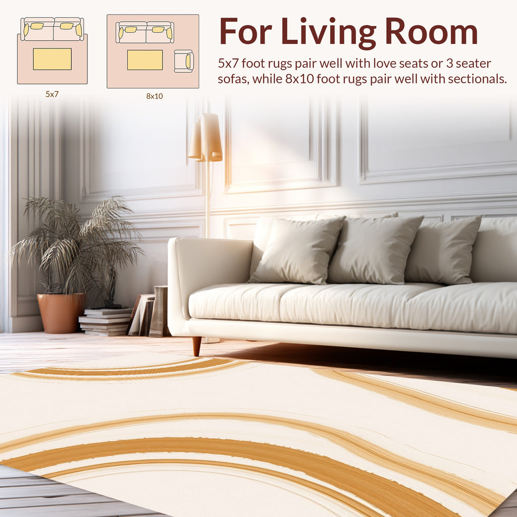 Organic Bronze Swirl Pattern Rug