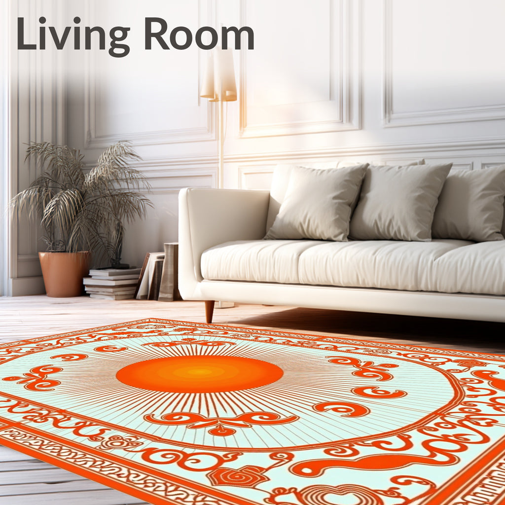 Radiant Sun Abstract Floral Design Rug
