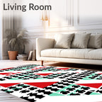 Geometric Shapes With Bold Color Accents Rug