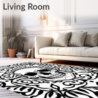 Bold Skull Paisley Mandala Design Rug
