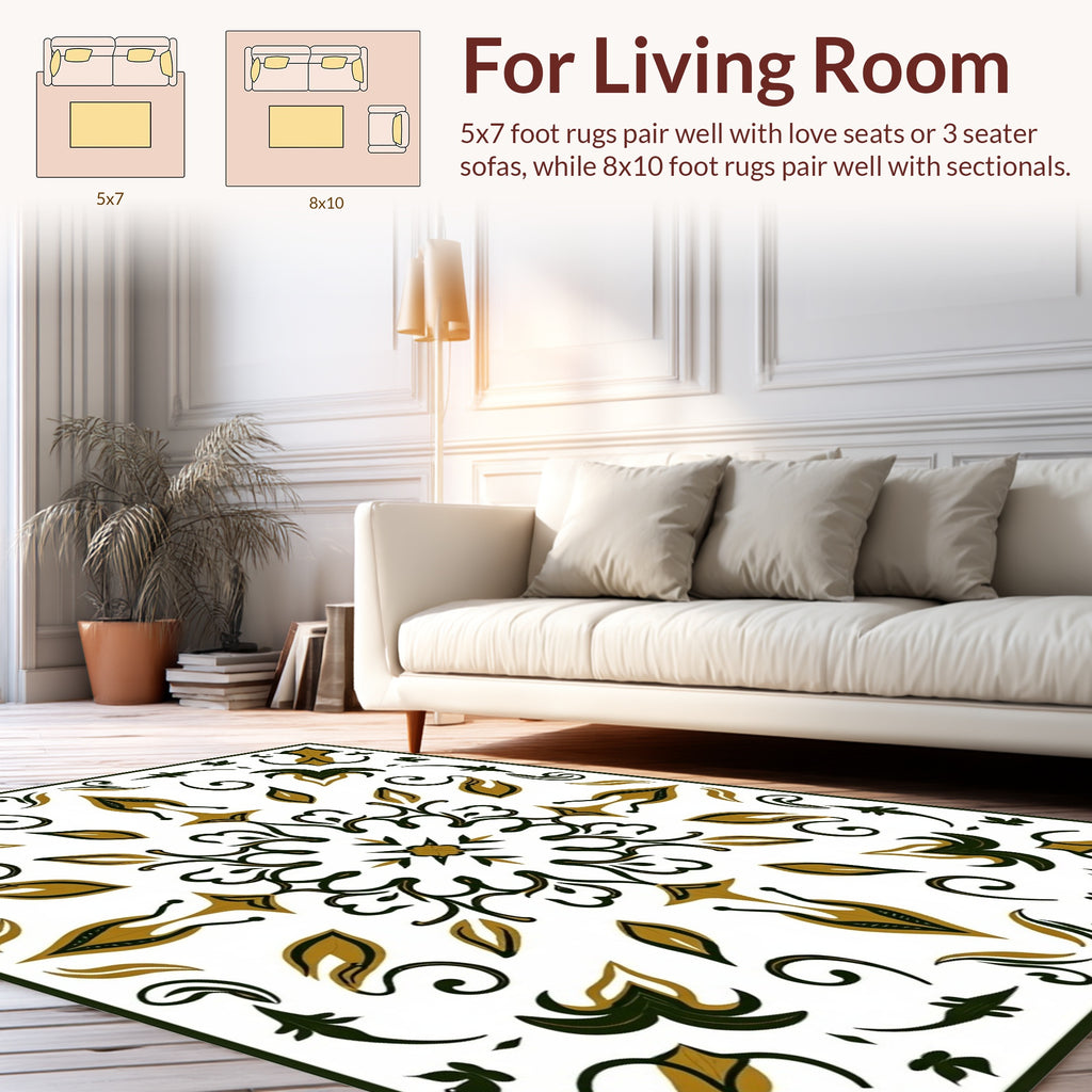 Intricate Floral Medallion Pattern Rug