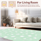 Soft Mint Dandelion Field Pattern Rug