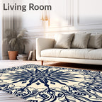 Intricate Floral Mandala Design Rug