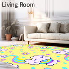 Clouds Flowers Rainbows Pattern Rug