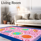 Whimsical Cosmic Planet Galaxy Swirls Rug