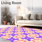 Pastel Geometric Flower Pattern Rug