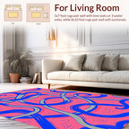 Bold Blue Swirl Abstract Pattern Rug