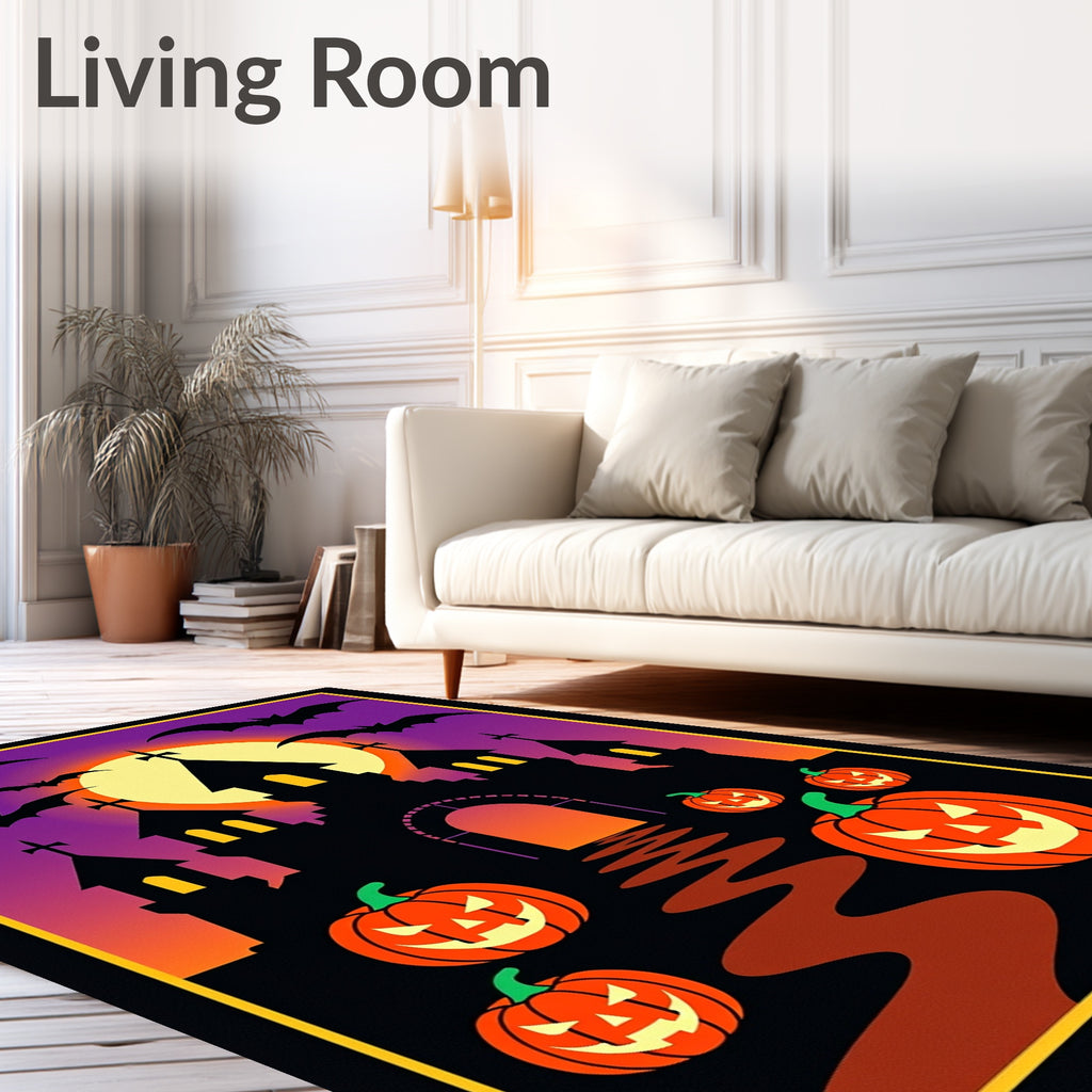 Haunted Castle Pumpkin Patch Rug
