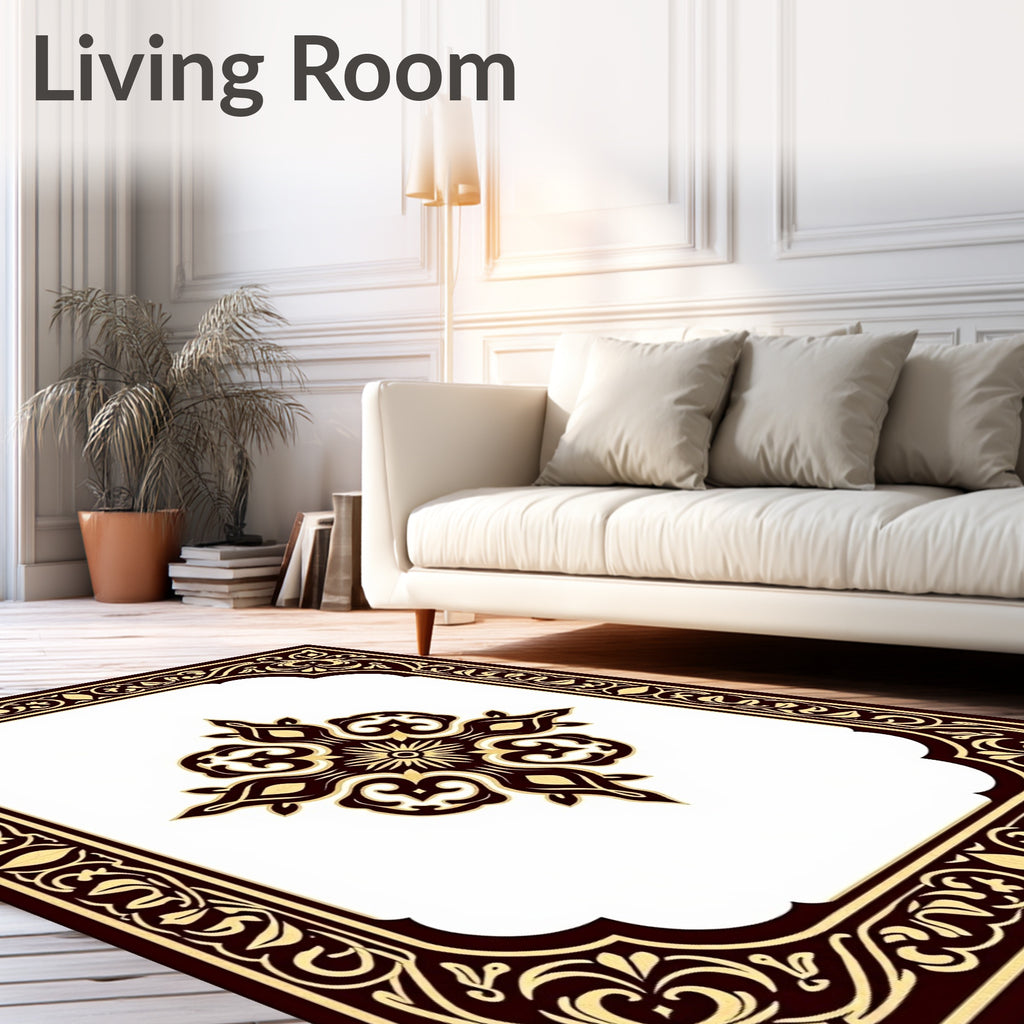 Ornate Antique Medallion Dark Rug