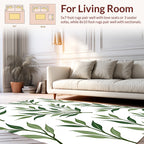 Green Leaf Botanical Pattern Design Rug