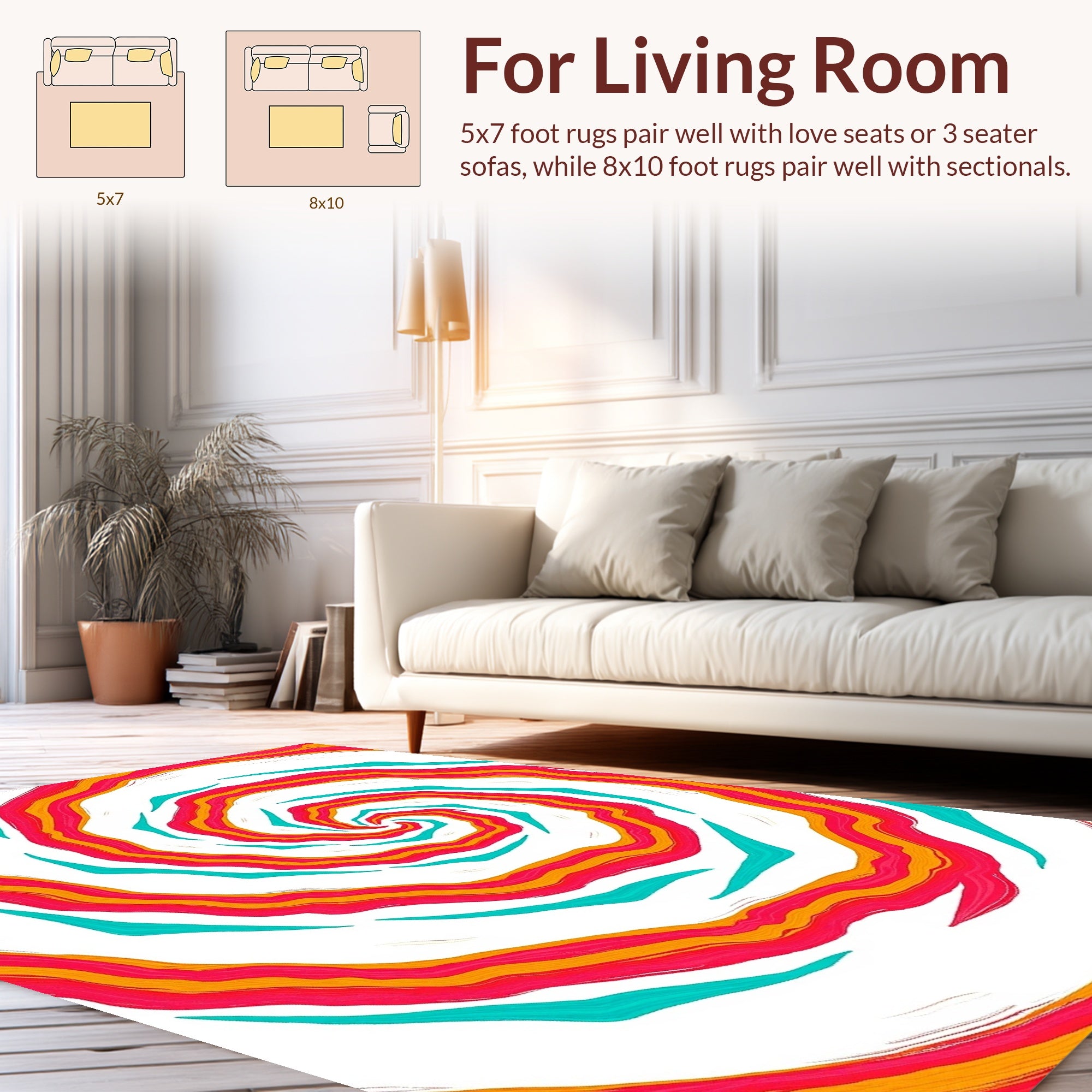 Vibrant Swirl Abstract Pattern Rug