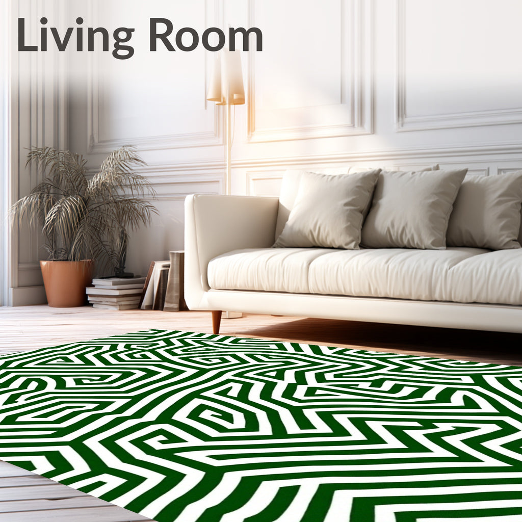 Green Maze Pattern Rug