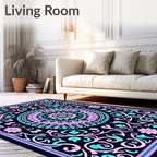 Floral Mandala Patterned Vintage Deco Rug