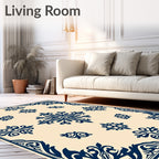 Ornate Scrollwork Floral Pattern Rug