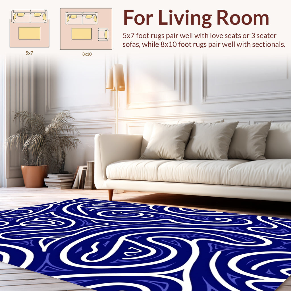 Abstract Swirl Pattern With Triangles Rug