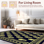 Classic Yellow Laurel Motif Rug