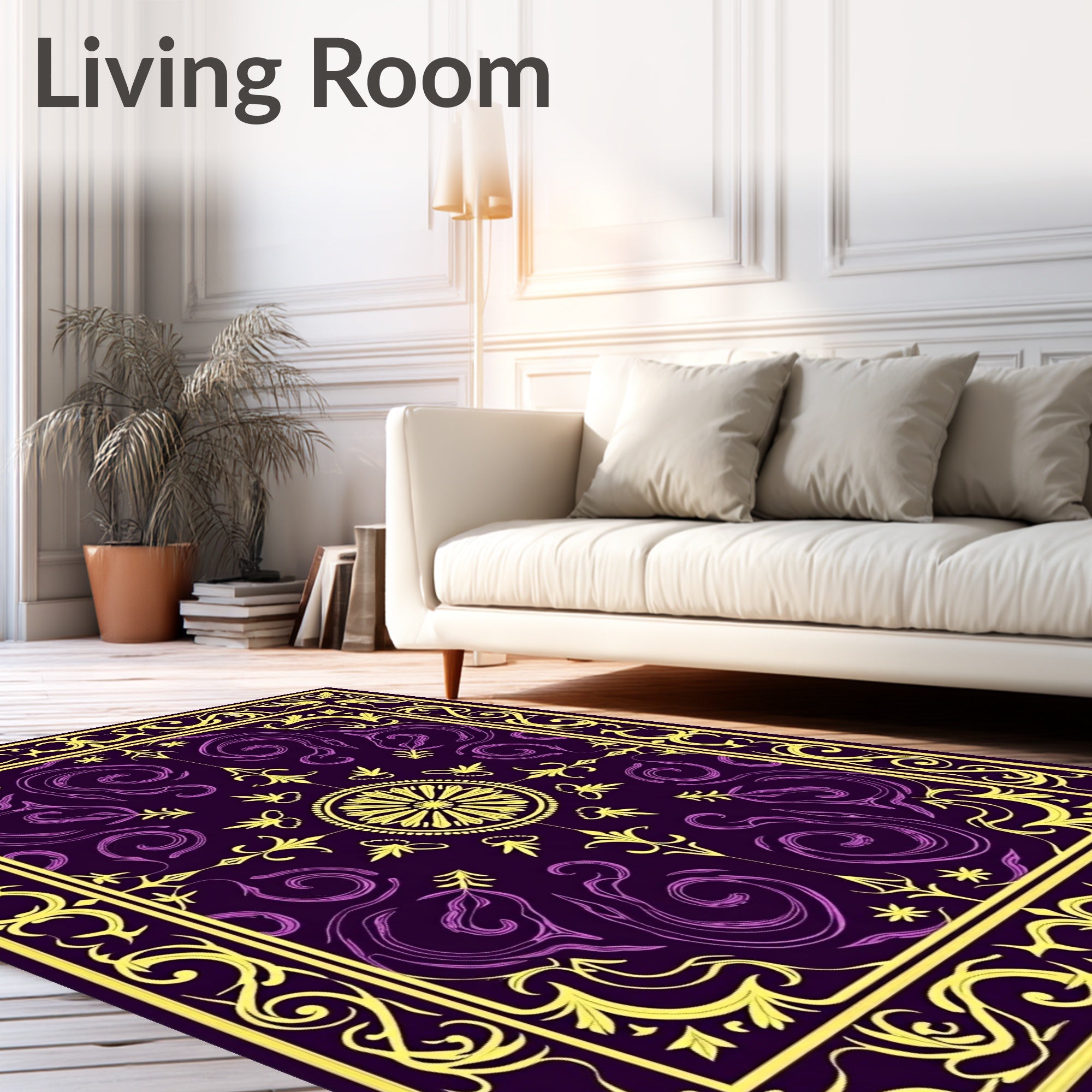 Regal Floral Swirls Pattern Rug