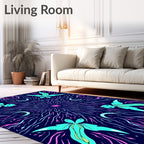 Cosmic Teal And Pink Celestial Pattern Rug