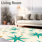 Mid Century Starburst Pattern Rug