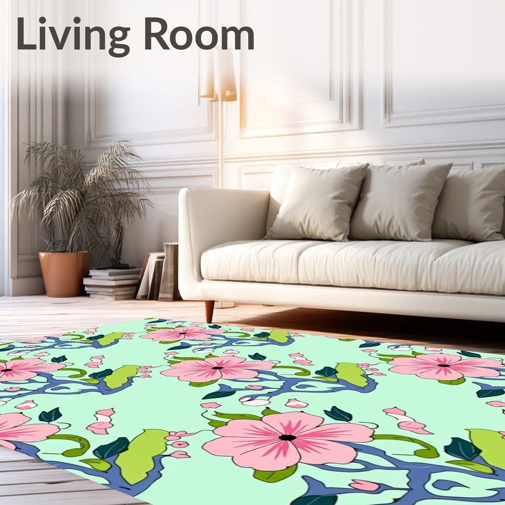 Spring Blossom Floral Pattern Rug