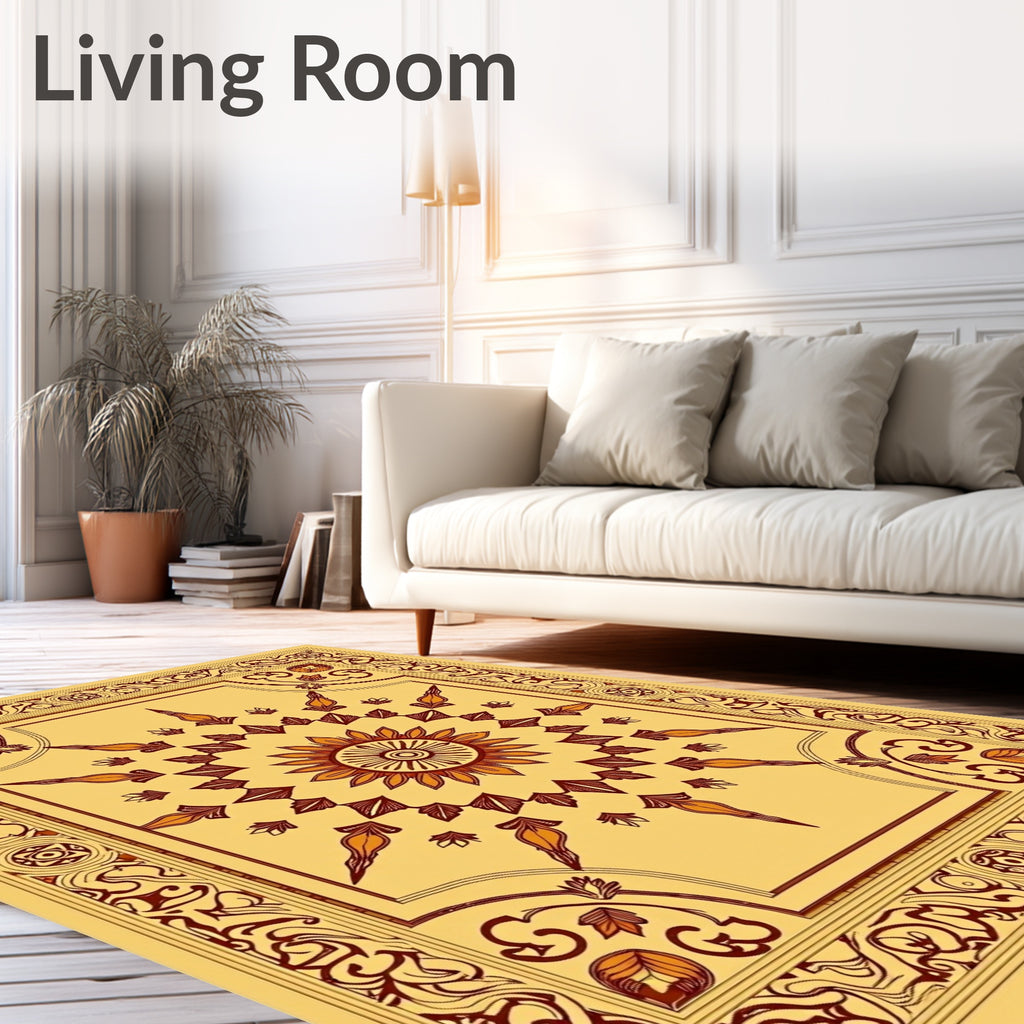 Sunburst Floral Intricate Pattern Rug