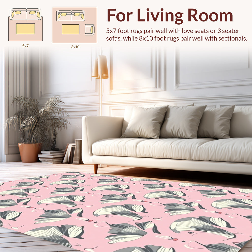 Abstract Floral Sketch Pattern Rug