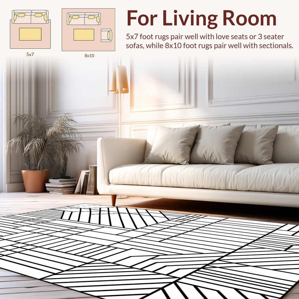 Structured Lines Geometric Pattern Rug