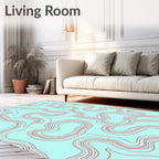 Wavy Red Line Abstract Pattern Rug