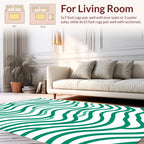 Teal Wave Pattern Rug