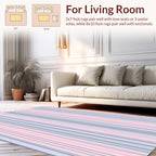 Pastel Pink Blue Pinstripe Design Rug