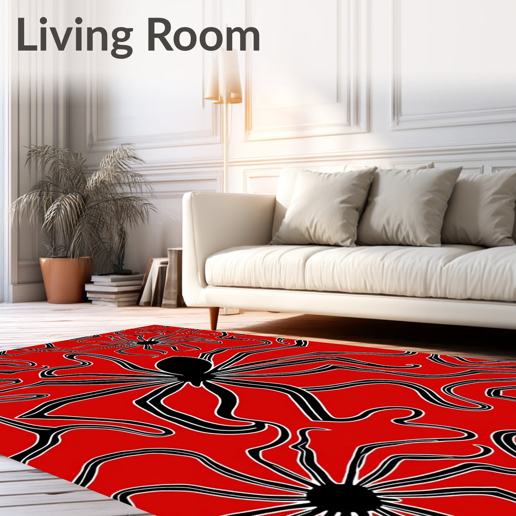 Bold Spiders With Flowing Lines Rug