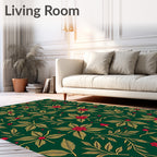 Verdant Floral Patterned Design Rug