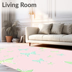 Pastel Butterfly Pattern Decorative Rug