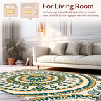 Radiant Sunburst Mandala Pattern Design Rug
