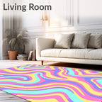 Pastel Swirl Patterned Abstract Rug