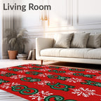 Festive Snowflake Dragon Pattern Rug