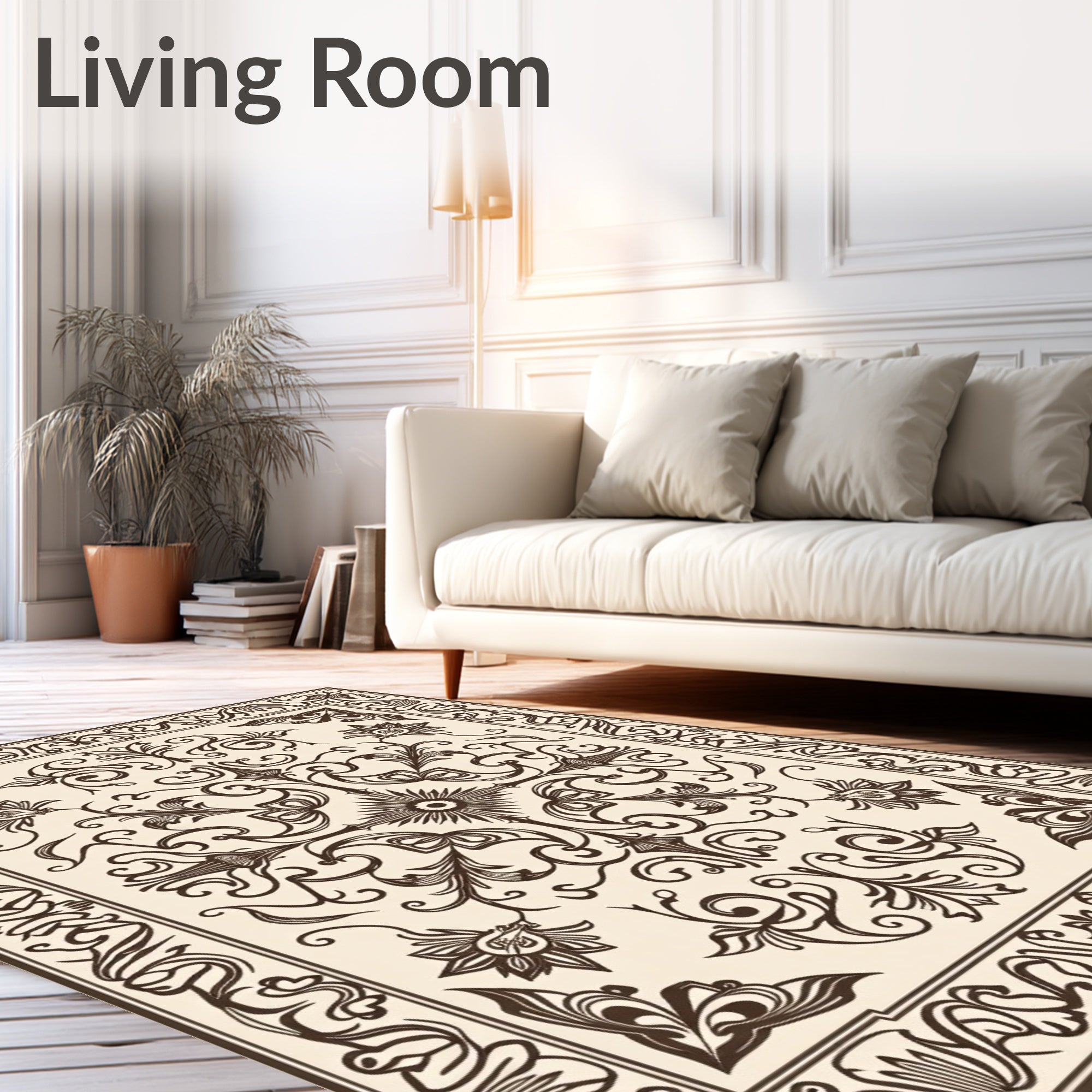 Vintage Floral Arabesque Pattern Rug