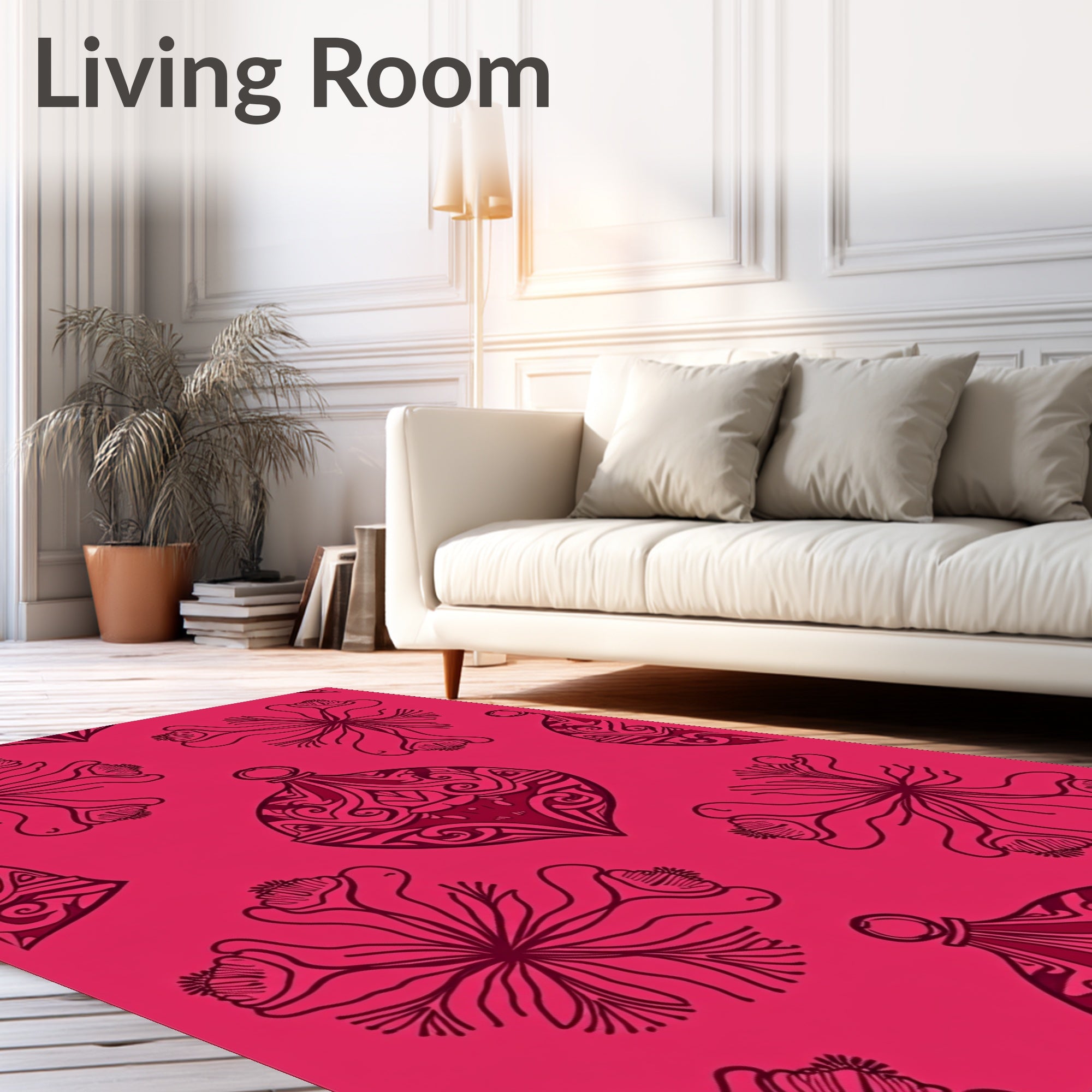 Ornate Floral and Geometric Pattern Rug