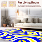 Bold Abstract Swirls Stripes Rug Design Rug