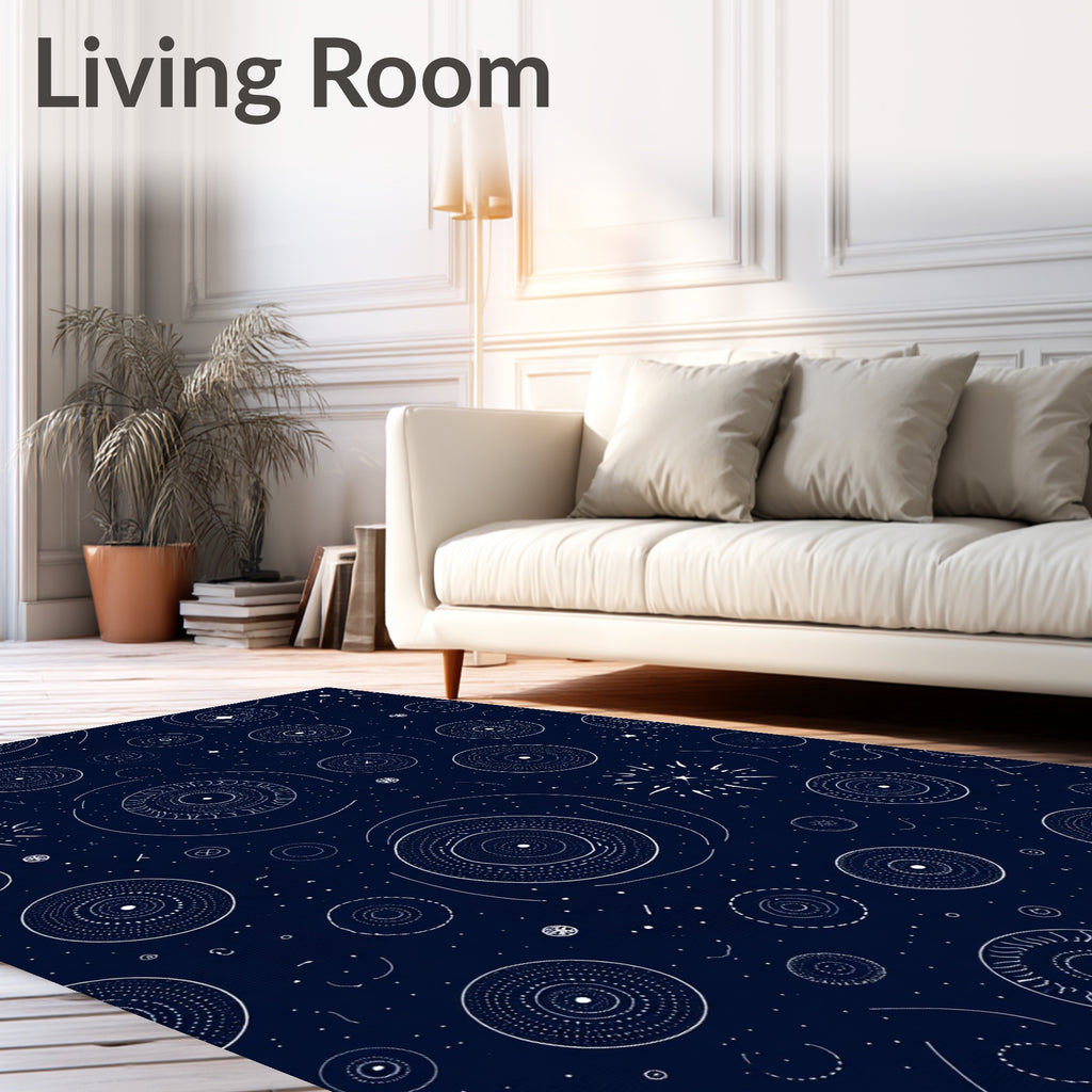 Celestial Circles Starburst Pattern Rug