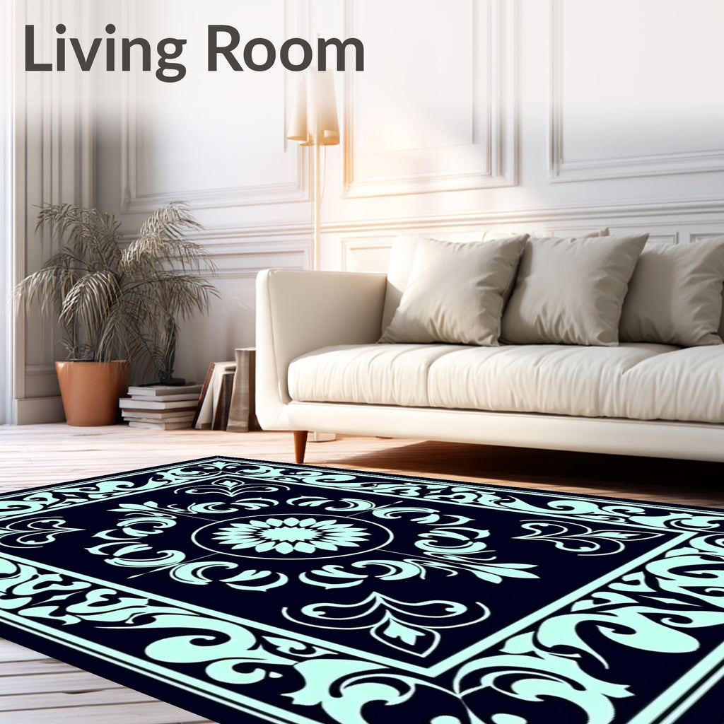 Vintage Floral Scrollwork Pattern Rug