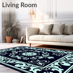 Vintage Floral Scrollwork Pattern Rug