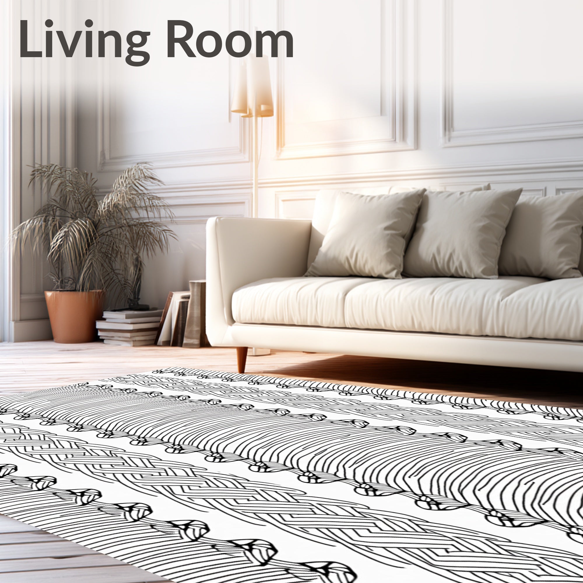 Intertwined Braided Striped Artwork Rug