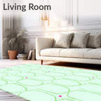 Light Green Shield Pattern with Dots Rug