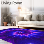 Abstract Starburst Violet Blue Pattern Rug