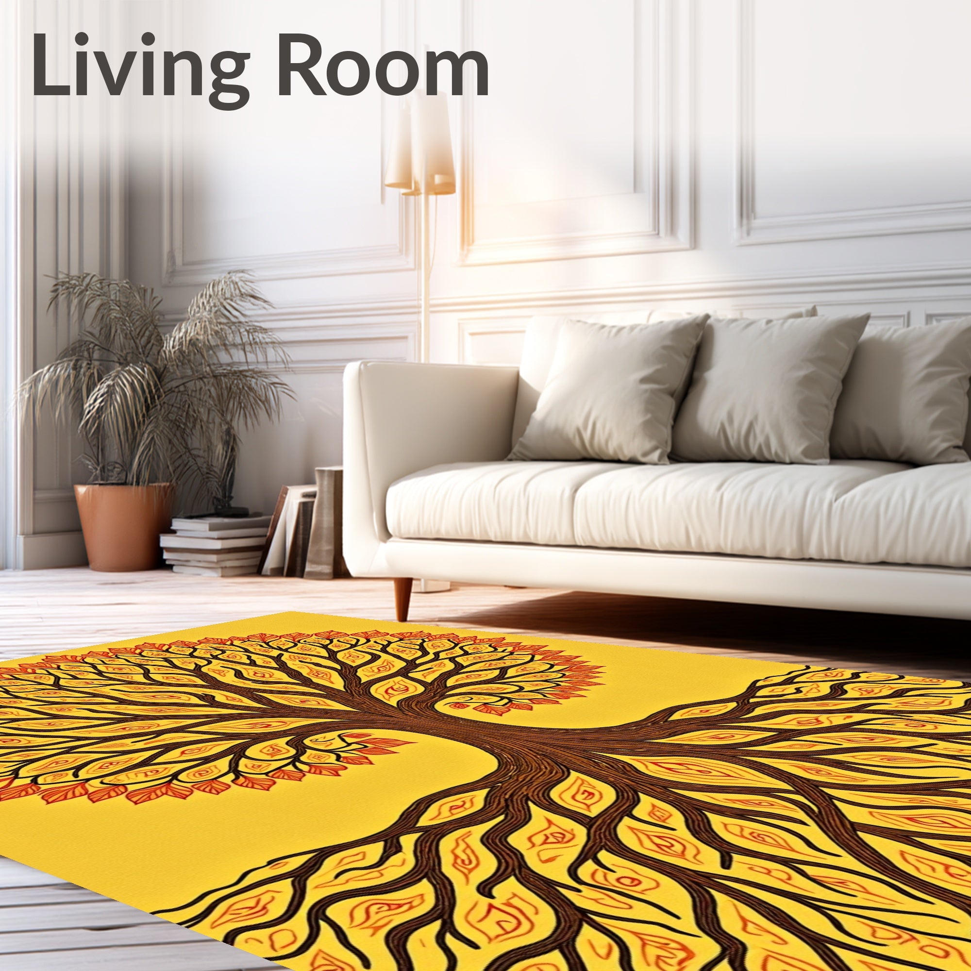 Stylized Tree Root Pattern Rug