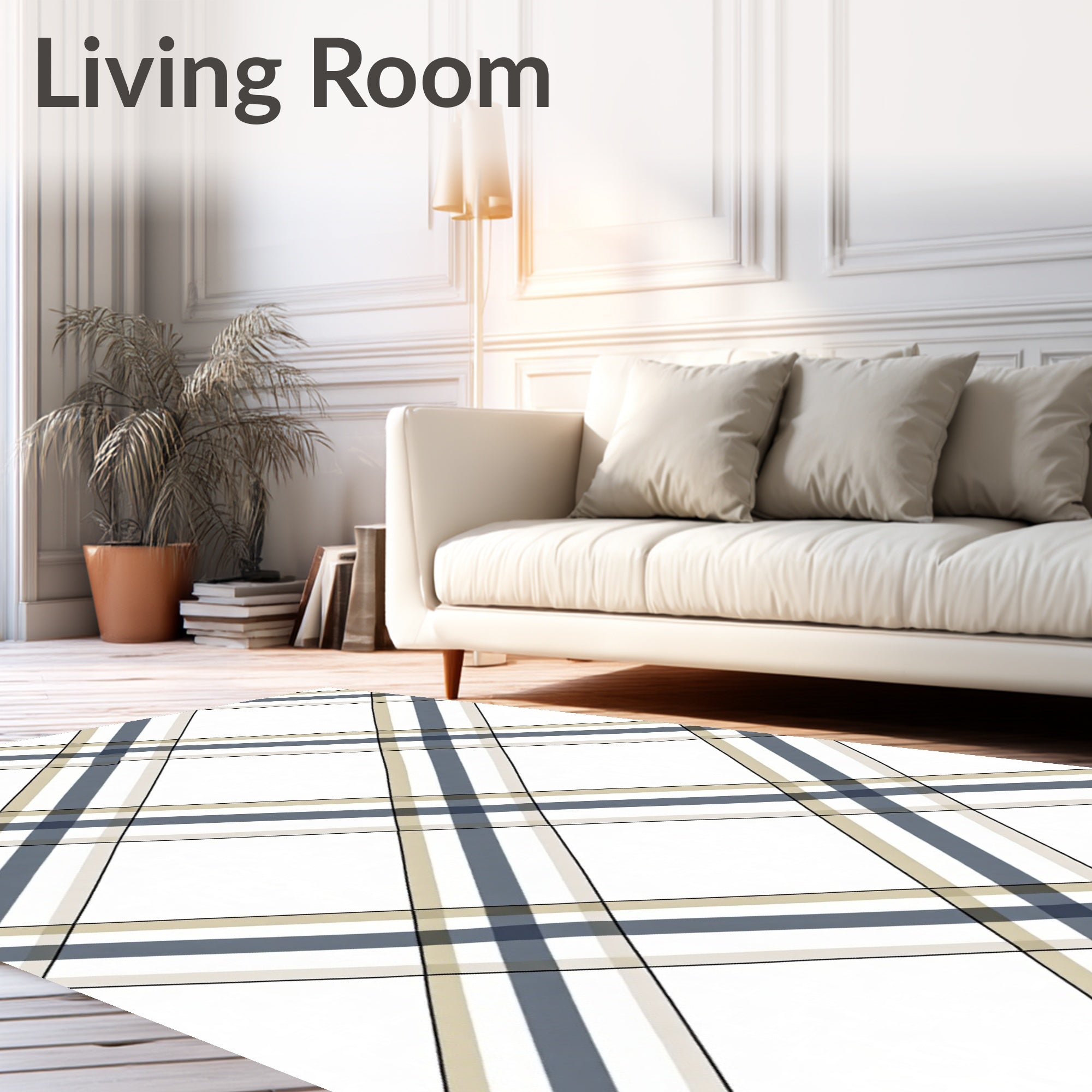 Classic Tartan Diagonal Pattern Design Rug