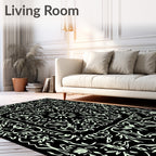 Light Vines Floral Medallion Pattern Rug