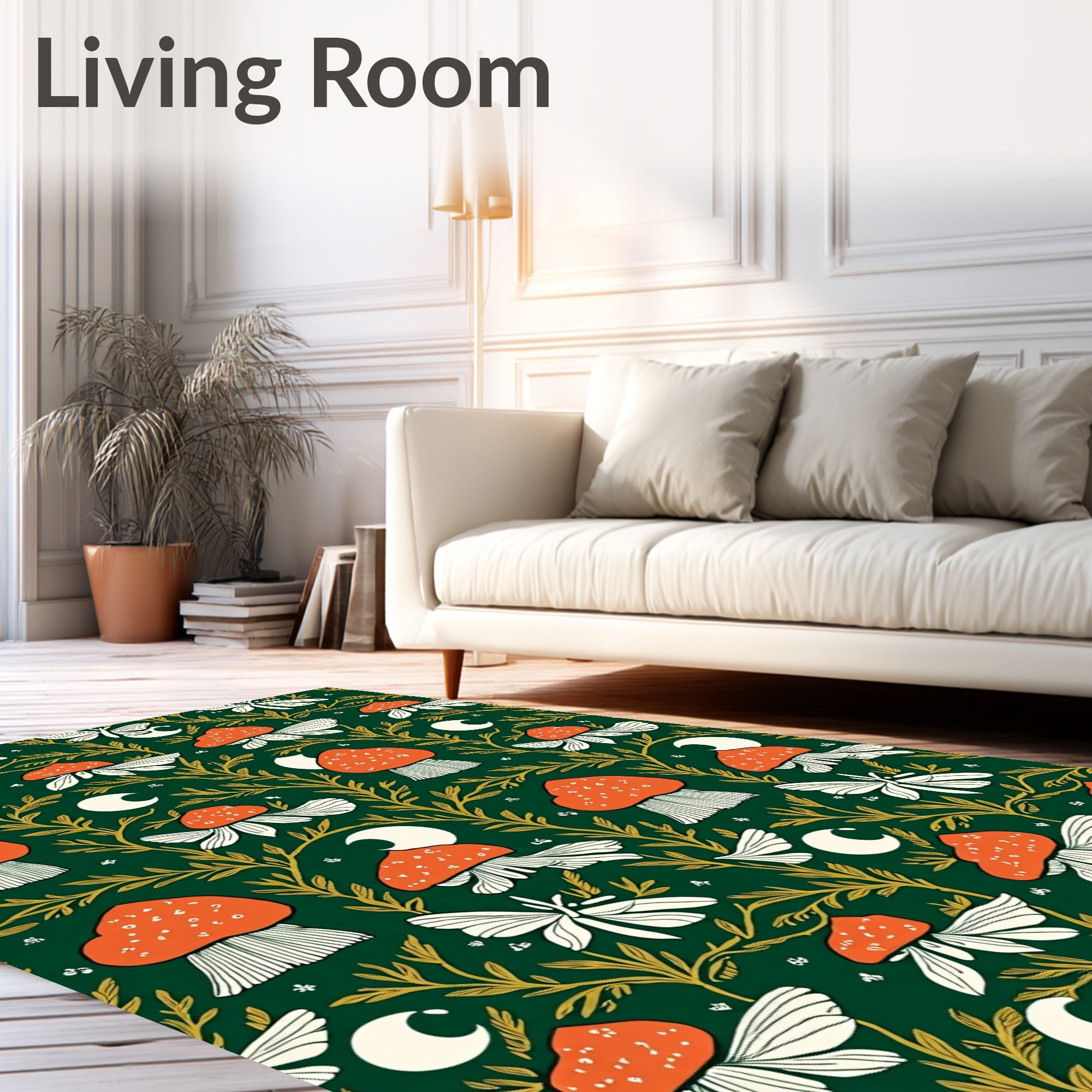 Enchanted Forest Mushroom Moon Rug