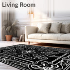 Ornate Floral And Swirl Pattern Rug